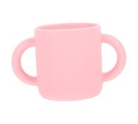 Hoement Tasse Dapprentissage Garçon Fille Silicone Double Poignée Antidérapante Gobelet Étanche pour Tout Petits Résistant Aux Chutes pour Eau et Boissons Chaudes Rose