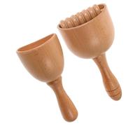Hoement Tasse de Massage en Bois 2Pcs Rouleau Massage Bois, Outil d'Auto-Massage Portatif pour Exercice et Grattage Musculaire