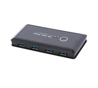 Hoement USB Switch Sélecteur Ports Partage Imprimante Scanner Périphériques Ordinateur Automatique Noir