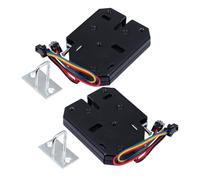 Hoement Verrou Électromagnétique Dc 12v 2a en Fer Noir, 2 Ensembles Connexion Facile et Prévention du Blocage, pour Armoires et Boîtes aux Lettres