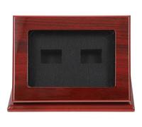 Hoement Vitrine à Bagues Étui à Bague en Bois et Mousse Boîte de Présentation Marron Café Couvercle Rangement Sûr Portable