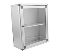 Hoement Wall Mounted Medicine Storage Cabinet with Transparent Window Compact Emergency Aid Box for Bathroom Banks and Offices Easy Installation and Visibility Panel