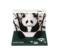 Hoepavy Calendrier 2025, calendrier 3D, bloc-notes, calendrier de bureau, calendrier panoramique panda 3D, calendrier déchiré à la main gravé au laser pour prendre des notes, ornements décoratifs,