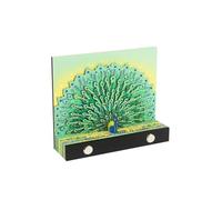 Hoepavy Calendrier de bureau, calendrier 2025, calendrier 3D, calendrier de bureau 2025, calendrier panoramique 3D paon, calendrier gravé au laser, pour prise de notes, ornements décoratifs, cadeaux