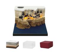 Hoepavy Calendrier de bureau, calendrier 3D, calendrier 2025, calendrier panoramique 3D en forme de château en papier, calendrier déchiré à la main, gravé au laser, pour prise de notes, ornement