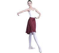 Hoerev Adultes Pure Wrap Jupe, Jupe Ballet Ballet Danse Dancewear,Rouge foncé,XL