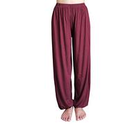 Hoerev Super Doux Modal Spandex Harem Yoga Pantalon Pilates，Rouge foncé，XL