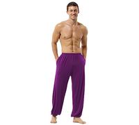 Hoerev Super Doux Modal Spandex Harem Yoga Pantalon Pilates，Rouge Violet，XS