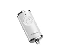 Hörmann 4511565 HSE 4 BS Fréquence 868 MHz Blanc brillant Entraînement de porte de garage avec capuchons chromés et piles Dimensions 28 x 70 x 14 mm + anneau porte-clés inclus