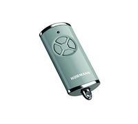 Hörmann Émetteur manuel HSE 4 BS (fréquence 868 MHz, gris classique brillant, motorisation de porte de garage avec capuchons chromés, piles, dimensions 28 x 70 x 14 mm, porte-clés inclus) 4511577