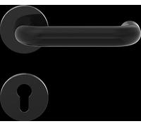 Hörmann FS 544353 Jeu de poignées D-110 Rosace PZ à roulement uni en polyamide noir (poignée de protection incendie pour porte coupe-feu/porte multifonction H8-5/Quadro/MZ/OD)