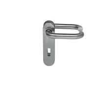 Hörmann FS Poignée de porte D-110 courte PZ, palier coulissant en acier inoxydable (garniture de poignée coupe-feu pour porte coupe-feu/porte multifonction H8-5/Quadro/MZ/OD) 535303