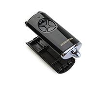 Hörmann HSE4BS - Boîtier vide pour émetteur portatif - Noir laqué et chrome - Sans batterie, sans circuit imprimé - Pour rechange 4510782 - Coque supérieure et inférieure