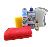 Hörmann SONAX Ensemble de nettoyage et d'entretien 7 pièces (500 ml de polish 2 en 1, pour portes, portails et chambranles, huile, chiffons en microfibres, nettoyant, 2 éponges) 4020356