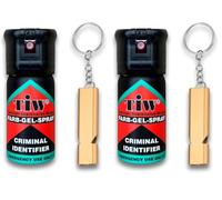 HOERNECKE TIW Spray de Défense Anti Agression 40ml + Sifflet d’Alerte - Gel Marquant Rouge Indélébile Portée 4m - 100% Légal - Format Compact Poche & Sac à Main - Femme & Homme