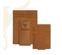 Hörner Codex Étui pour cartes - Daim marron, 6 emplacements pour cartes, poche intérieure pour notes, clip magnétique pour billets, format fin 11 × 7,5 × 1,2 cm, 32 g