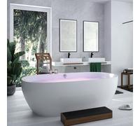 Hoesch iSENSI Oval baignoire 3853.010 361 l, avec trop-plein, chromé , 190x120cm, blanc