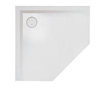Hoesch Muna receveur de douche à 5 angles en fonte minérale 4220.013 100 x 100 x 3 cm, blanc mat, Solique, antidérapant