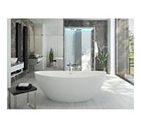 Hoesch Namur baignoire îlot 4402.013305 blanc mat, Solique, 180 x 90 cm, chromé