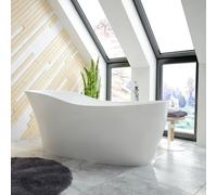 Hoesch Namur baignoire îlot 4493.013305 blanc matt, Solique, 190 x 90 cm, chromée