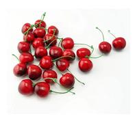 HOFALUYUSUN Lot de 20 fruits artificiels en mousse de 2,54 x 2,5 cm - Cerise artificielle - Accessoire de photographie - Décoration de gâteau