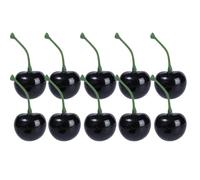 HOFALUYUSUN Lot de 30 fruits artificiels de 2,5 x 2 cm, modèle de fruits artificiels, ornement de cerise, accessoire de photographie, décoration de fête, décoration d'intérieur, noir