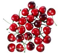 HOFALUYUSUN Lot de 40 fruits artificiels, 5,5 x 2,5 cm, décoration de fruits artificiels, modèle cerise, imitation plastique