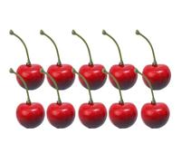 HOFALUYUSUN Lot de 50 fruits artificiels de 2,5 x 2 cm - Modèle de cerise artificielle - Décoration de fête - Rouge et noir