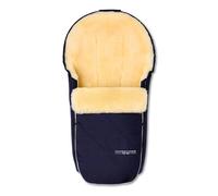 Hofbrucker® Chancelière de poussette de qualité supérieure pour automne/hiver/prématuré en peau d'agneau pour nacelle et Maxi Cosi de 0 à 10 mois avec couverture amovible (bleu marine)