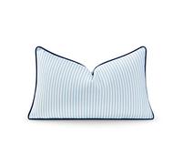 Hofdeco Premium Housse de Coussin Lombaire de Style côtier Hampton pour terrasse, intérieur ou extérieur, 30,5 x 50,8 cm, résistante à l'eau pour Jardin, canapé, Rayures Bleues