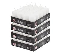 Hofer Bougie Blanc Cylindrique - Lot de 80 Petite Bougies Sans Odeur - 4 x 7 cm - 11 Heures Longue Durée de Bougies pour la Décoration - Cire Sans Gouttes - Non Toxique - Mèche Sans Fumée