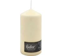 HOFER Bougie bloc 1 pièce - Bougie crème Ø 10 x 20 cm - 110h de combustion - Sans gouttes, sans parfum - Bougie en cire