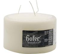 hOFER Bougie ivoire 3 mèches - 10x15 cm - 65h de combustion - Sans parfum - Sans gouttes - Grande bougie décorative pour mariage & décoration de table