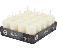 HOFER Bougies en terre cuite 20 pièces - 4x7 cm - Longue durée de combustion : 11 heures - Ivoire - Sans gouttes, Non parfumé