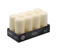 Hofer - Bougies Pilier - Ivoire - Lot de 8-45x110 mm - 20 heures de combustion - Cire non parfumée - sans gouttes - Fabriqué en Autriche