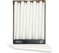 Hofer Lot de 30 Bougies pour Chandelles Ø 2,3 x 25 cm - 30 Bougies Coniques Professionnelles Anti-goutte de Couleur Blanche, Durée Environ 7 h env.