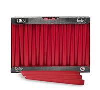 Hofer Bougies pour chandelabres - 23 x 250 mm - Couleur rouge - Lot de 100 bougies coniques longues - Longue durée de vie de 7 heures - Non parfumées - Qualité RAL