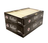 Hofer Bougies pour chandelles Ø 2,3 x 25 cm - 200 pièces - Bougies Coniques Professionnelles Anti-Goutte de Couleur Naturelle Ivoire, 7 Heures, Lot de 2 x Carton de 100 pièces