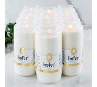 Hofer Lot de 12 lampes à huile de composition n° 7 - Blanc - Durée de combustion : environ 96 heures de combustion - Lumière funéraire pour lanterne funéraire - Bougie de cimetière