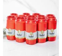 Hofer Lot de 12 lampes à huile de composition numéro 7 [rouge] env. 100 heures de combustion | Lumière funéraire pour lanterne funéraire | Bougie de cimetière
