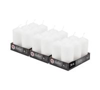 HOFER Lot de 18 bougies - blanc - 6 x 12 cm - 39h de combustion, sans gouttes, bougies de décoration pour table & fête
