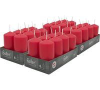 HOFER Lot de 32 bougies - rouges Ø 45x90 mm - 15h de combustion, bougies sans parfum