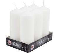 HOFER Lot de 6 bougies - 6x16,5 cm - Longue durée de combustion 54h - Bougies blanches pour colonnes