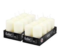 HOFER Lot de 16 bougies - 4,5x9 cm - Ivoire Ivory Creme - 12h de combustion - sans gouttes Bougies en colonne pour la décoration et la table