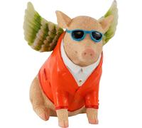 HOFF-INTERIEUR 1508 Tirelire "FLYING PIG" ca. 12x12,5x11cm cochon volant avec lunettes multicolore