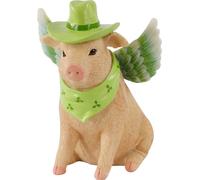 HOFF-Interieur 1534 Tirelire "FLYING PIG" ca. 12x12,5x11cm cochon volant avec chapeau multicolore