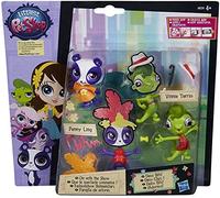 HOFF Pet Shop : Set de 2 Figurines petshops a customiser : Panda Penny Ling + petshop Vinnie terrio Le lezard + Accessoire