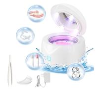 Hoffeins Machine de nettoyage à ultrasons 45 kHz 200 ml Portable Retenue dentaire Retenue dentaire Aligneur Garde de nuit Brace Brosse à dents Bijoux
