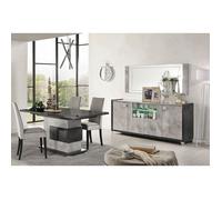 AltoBuy Hoffman - Ensemble Buffet 4P avec Miroir + Table Repas à Pied Central