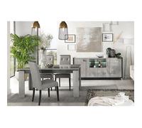 HOFFMAN - Ensemble Buffet 4P + Table de Repas à 4 Pieds - Altobuy Gris